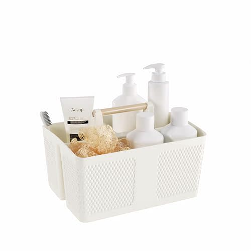 Xuhdukc Portable bathroom caddy with handle for kitchens, bathrooms, trips, picnics, craft rooms,college dorms. shower caddy dorm are a necessity for college life.（L9.36in × W7.73in × H7.24in）.