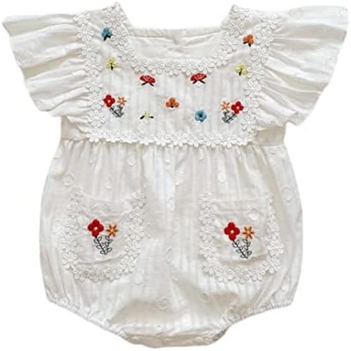IMEKIS Toddler Baby Girl Mexican Dress Romper Embroidered Sisters Matching Outfits Ethnic Wear Summer Sundress