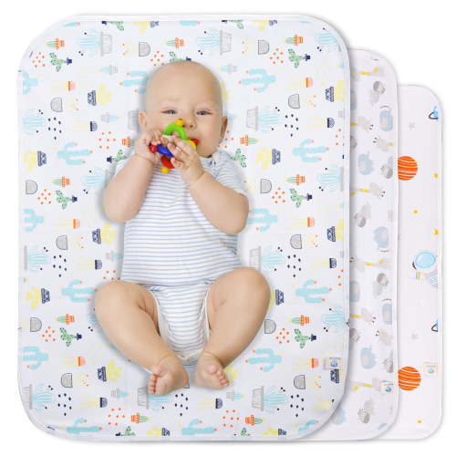 3 Pack Baby Diaper Change Pads Soft Cotton  Waterproof Changing Pad for Baby 22X27.5 inches Mattress Pad Sheet Protector Portable Reusable Urine Pad for Baby