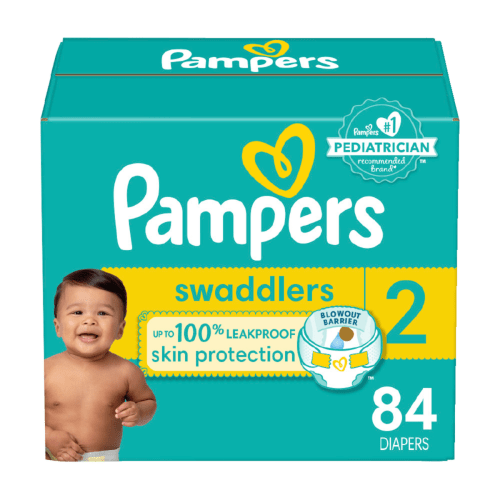 Pampers Swaddlers Diapers, Size 2, 84 Count
