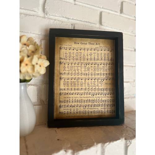 How Great Thou Art Hymn / Framed Church Hymn / Music Sheet/ Church Hymns / Religious Gifts / Sympathy Gift / Encouragement Gifts