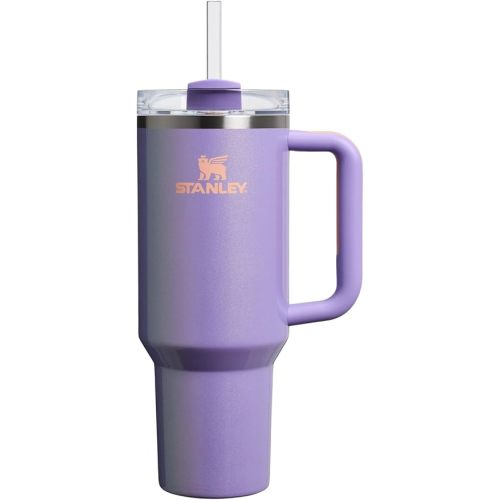 Stanley Quencher H2.0 Tumbler with Handle and Straw 40 oz | Flowstate 3-Position Lid | Cup Holder Compatible for Travel | Insulated Stainless Steel Cup | BPA-Free | Periwinkle Shimmer