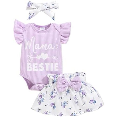 Newborn Infant Clothes Baby Girl Dress Summer Toddler Outfit Cute Girl Romper Skirt Set+Headband