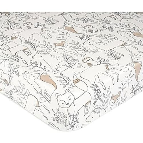Crane Baby Crib Sheet, Woodland Crib Sheets for Boys and Girls, Soft 100% Cotton Sateen Baby Crib Sheets, Baby Bedding & Toddler Sheets, Gender Neutral Baby Gift, Baby Sheets for Crib, Baby Decor