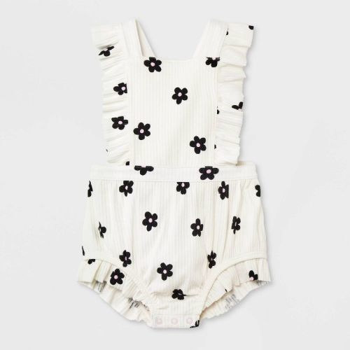 Baby Girls' Romper - Cat & Jack™, Color: Off-White, Size: 6-9M