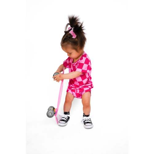 Bummie Two Piece Set in Bubble Gum Checkered