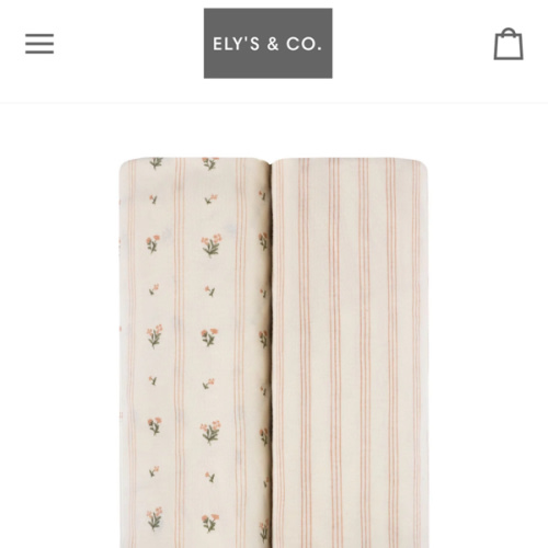 Linear Floral Crib Sheet Set Crib Sheet Set – Ely's & Co.