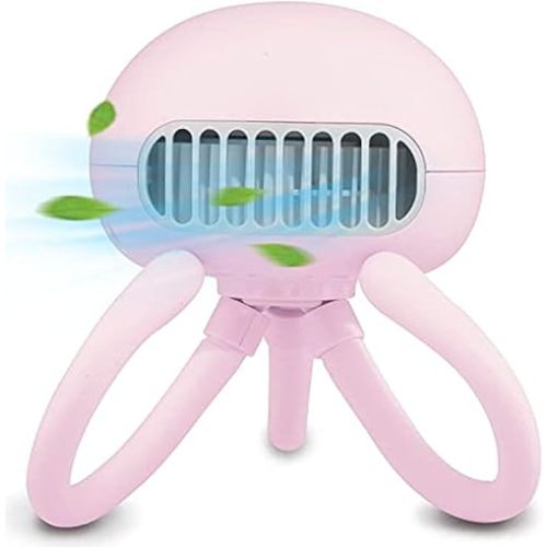 Stroller Fan Portable Bladeless Fan Mini Handheld Fan with Flexible Tripod Clip on Stroller Fan 3 Speeds Rechargeable Battery Operated Fan for Stroller, car Seat, Crib, Bike and Desktop (pink)