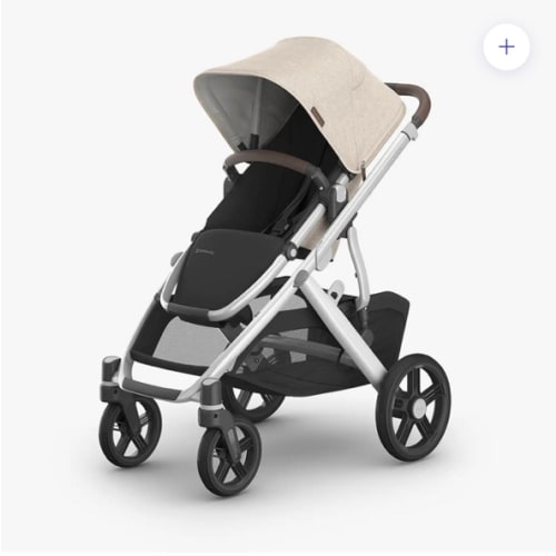 UPPAbaby Vista® V3 Stroller - Declan (Oat Mélange | Silver Frame | Chestnut Leather)