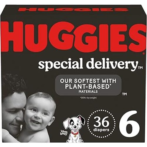 Huggies Special Delivery Hypoallergenic Baby Diapers Size 6 (35+ lbs), 36 Ct, Fragrance Free, Safe for Sensitive Skin