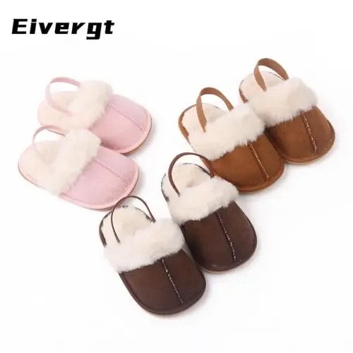 Fluffy Baby Slides Slippers Soft Plush Warm Non Slip House Shoes - TikTok Shop