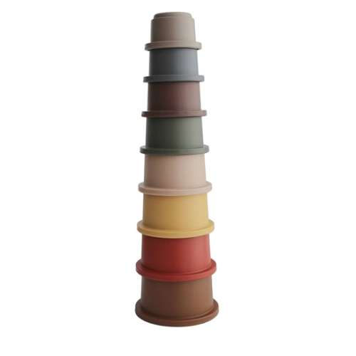 mushie Stacking Cups Toy | Made in Denmark (Retro)