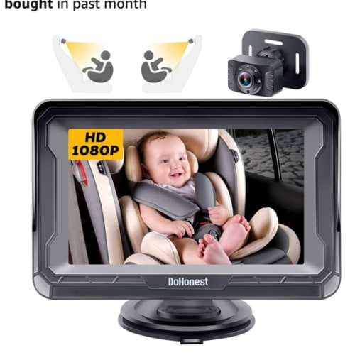 DoHonest Baby Car Camera HD 1080P - Rear-Facing Car Baby Monitor with Night Vision, Adjustable View Angle, Easy Setup, Anti-Glare Display, Safety for Kids & Infants