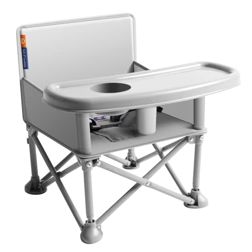 M-Castle New Portable Travel Booster Seat with Tray|Foldable Infant Seat Booster Dining Chair|Great for Camping, Beach, Lawn|Toddler, Child Camping Chair 6 Months - 3 Years Old (Gary)