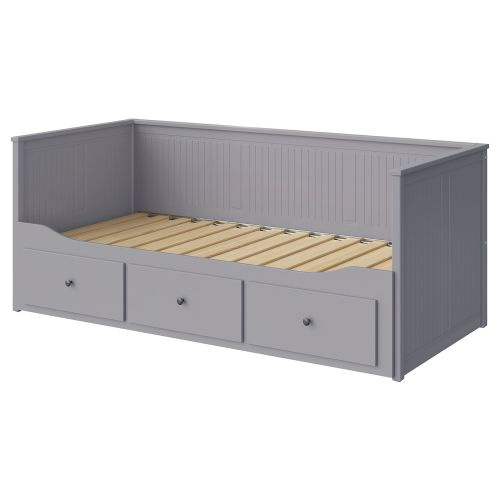 HEMNES Daybed frame with 3 drawers - gray Twin