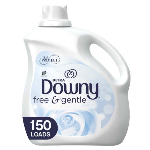Downy Free & Gentle Big Bottle, 150 Loads Hypoallergenic Liquid Fabric Softener, 129 fl oz
