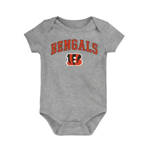 Cincinnati Cincinnati Bengals HEATHERGREY Baby Arched Logo One Piece