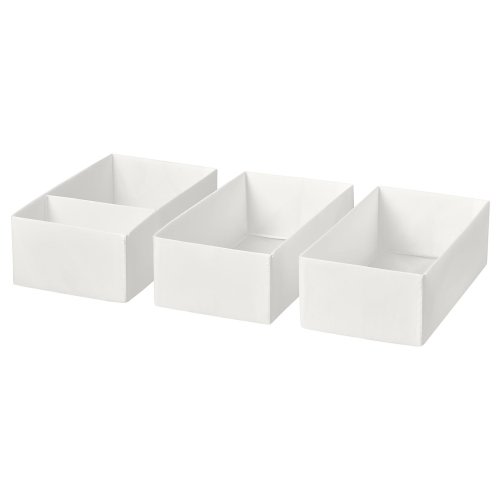 SKUBB Box, set of 3 - white 20x38x12 cm