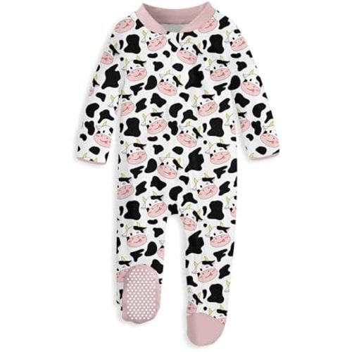 UNIFACO Baby Girls Boys Footed Pajamas One-Piece Sleeper Snug Fit Sleep and Play Zip Front Footie Romper 0-12 Month