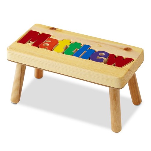 Wooden Name Puzzle Stool