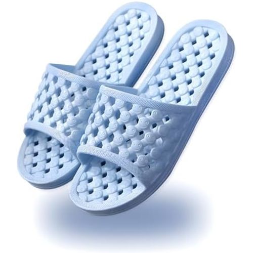 AYYDMY Shower Shoes Quick Drying Slippers for Women Men, Non Slip House Shoes Cushioned Thick Sole Bathroom Slippers Indoor Outdoor Soft Platform Sandals for Living Room College Dorm Beach SPA Gym Pool