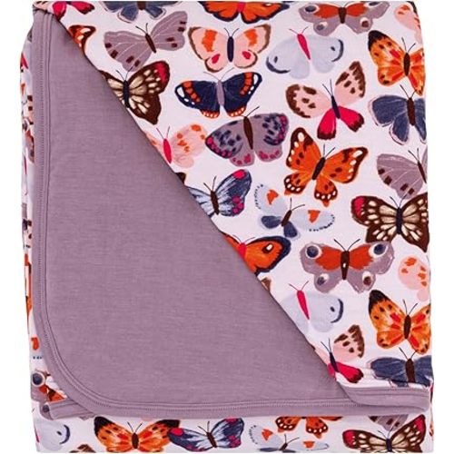 Little Sleepies Cloud Blanket, Soft Viscose from Bamboo Toddler & Baby Blanket for Boys & Girls, Lightweight, Perfect for Hot Sleepers, 50" x 50", Large (Butterfly Kisses)