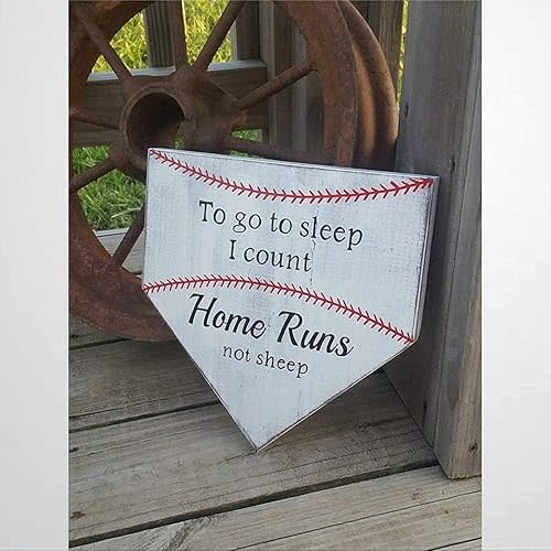 vintage sweet home decor Baseball Nursery Decor To Go To Sleep I Count Homeruns Not Sheep Baby Baseball Sign Baseball Decor Baby Baseball Sign Home Plate Home Decor Wood Plaque Coffee bar Christmas Thanksgiving present