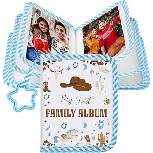 My First Family Album for Baby Holds 17 4x6 Pictures Baby Photo Album Soft Cloth Book for Kids Toddlers Family Memory Gift