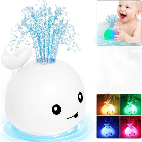 Whale Bath Toy Sprinkler - Bath Toys for Toddlers 1-3 - Light Up Water Bath Toy - Bathtub Toys for Infants 6-12 Months Toddlers Age 2-4 Birthday Gift for 1 2 3 4 5 Year Old Boys Girlds