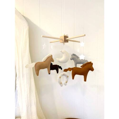 baby mobile - baby crib mobile - horse mobile - cowboy mobile - farm baby mobile - baby decor horse - horseback nursery