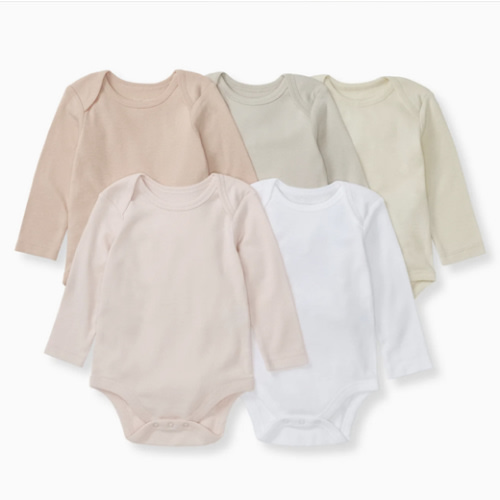 Solid Organic Cotton Long Sleeve Baby Bodysuits 5 Pack - Pink Sand – Burt's Bees Baby