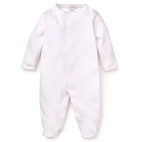 Pink Printed Dot Footie - Baby 3-6M