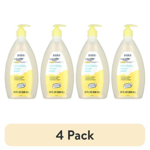 (4 pack) Equate Baby Tear-Free Mild Baby Wash, 28 fl oz, Compare to Johnson's® Head-to-Toe® Wash & Shampoo