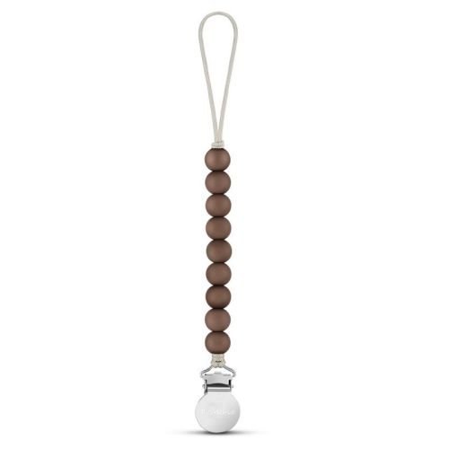 Bleu La La Beaded Pacifier Clip Holder For Baby Boys And Girls - Mocha, 1 Pack