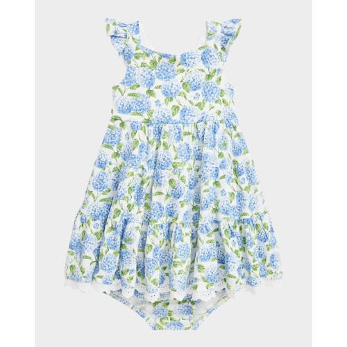 Girl's Floral-Print Dress W/ Bloomers, Size 3M-24M