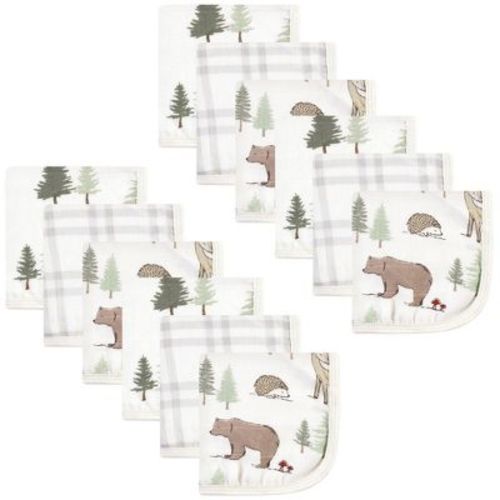 Hudson Baby Infant Boy Cotton Muslin Washcloths, Forest Animals, One Size