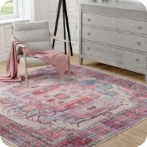Pink Lace 3' 3 x 3' 3 Infinity Shag Round Rug | Rugs.com