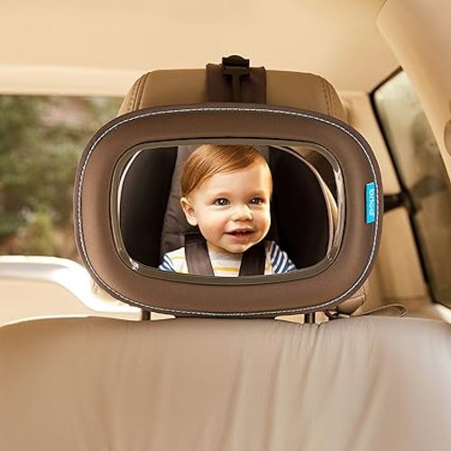 Munchkin Baby Car Mirror for Rear Facing Car Seats, Clear View Baby in-Sight Auto Mirror, Dark Grey