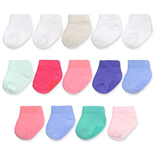 Fruit of the Loom Baby 14-Pack Grow & Fit Flex Zones Cotton Stretch Socks - Unisex, Girls, Boys