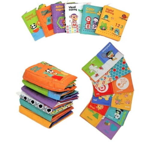 GN Universe Baby First Cloth Book Set Non-Toxic Crinkle Books with Rustling Sound 6 Pcs Ages 1 M+