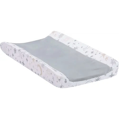 Lambs & Ivy Goodnight Moon White/Gray Changing Pad Cover - Moons/Stars