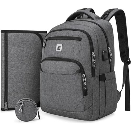 Diaper Bag Backpack, Multi function Baby Bag with Portable Changing Pad, Pacifier Holder,Diaper Bags with USB Charging Port,Perfect Baby Shower Gifts for Mom, Dad, Newborn