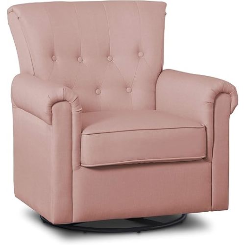 Delta Children Harper Glider Swivel Rocker Chair, Blush