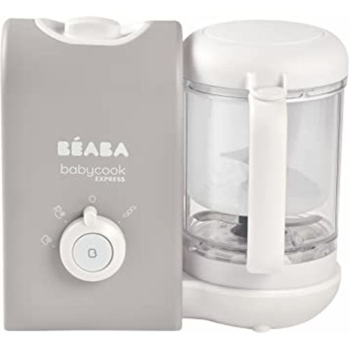 BEABA Babycook Express - the Fastest Babycook, Baby Food Maker, Baby Food Processor, Baby Food Steamer, Large Capacity, Make Healthy Food for Baby in 15 mins or less, Baby Essentials, (Grey)