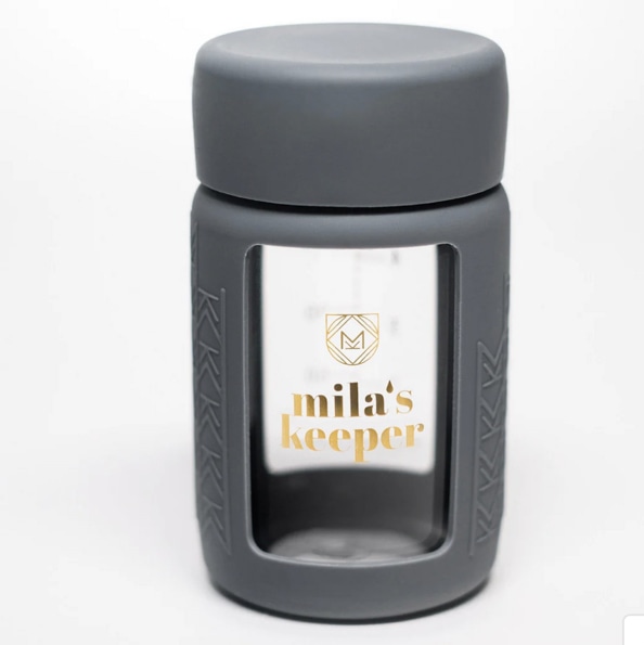 Black (nighttime pumping) Glass Milk Storage bottles (set of 2)