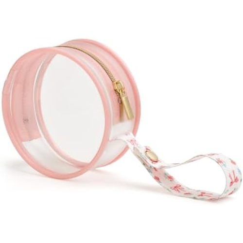 Itzy Ritzy Clear Pacifier Case with Clip Strap, Holds 2 Pacifiers (Bows)