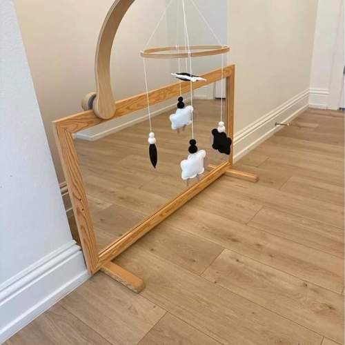 3 in 1 Baby Mirror, Tummy Time Gym with Bar
