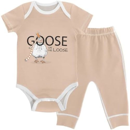 vvfelixl Baby Clothes Set Cute Cartoon Pattern Baby Bodysuits Set Unisex Short Sleeve Baby Pants Sets 0-24 Months
