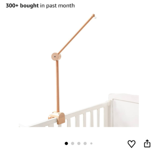 let's make Baby Crib Mobile Arm - Wooden Baby Mobile Crib Holder Height Adjustable for Hanging Baby Crib Attachment for Nursery Decor