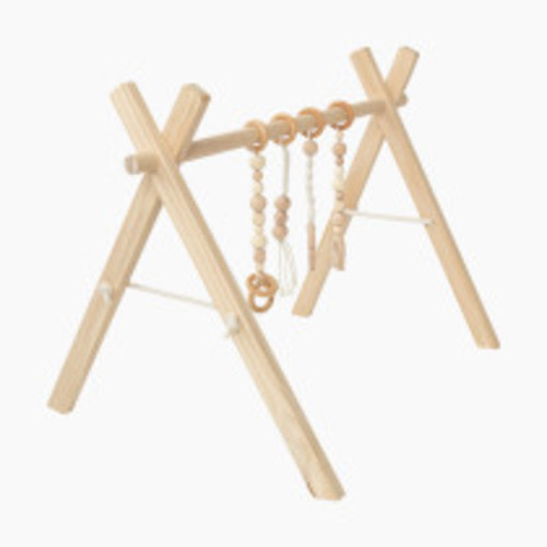Poppyseed Play Natural Pine Wood Baby Gym - Macrame Toys